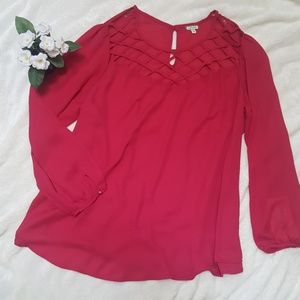 💓Plus 3X💓Eyeshadow Basket Weave Blouse